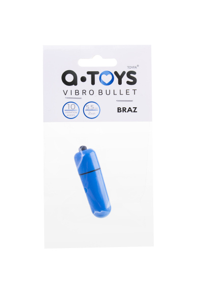 Вибропуля TOYFA A-Toys Braz, ABS пластик, синяя, 5,5 см., Ø1,7