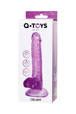 Фаллоимитатор  реалистичный   TOYFA A-Toys Celiam, TPE, фиолетовый, 20,5 см
